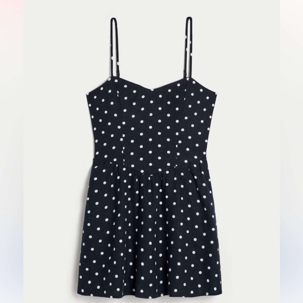 Navy Polka Dot Dress NWT